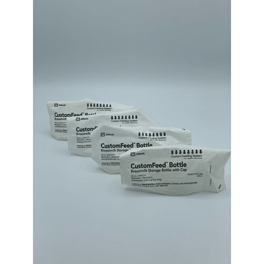 NEW Abbott CustomFeed Bottle Breastmilk Storage Bottle W/ Cap 60mL NEW SEALED 4